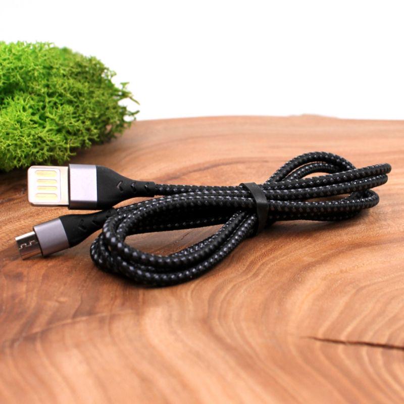 Кабель USB Borofone BU11 двухсторонній в нейлоновому обплетенні Micro USB (23623)