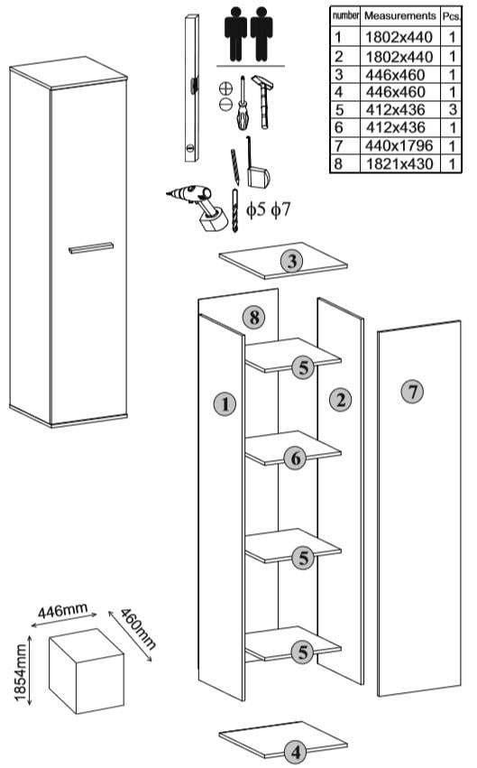Шкаф-пенал Мебель-Сервіс Феррара Дуб април/Андерсон пайн (26965732) - фото 4