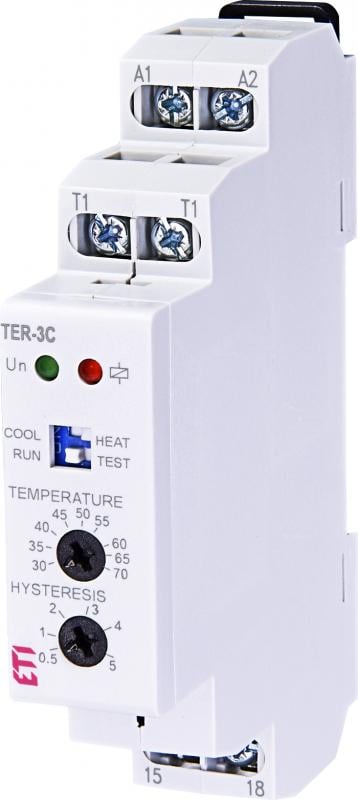 Реле контроля температуры ETI TER-3С 16А 240В от +30 до +70°C (2471802)
