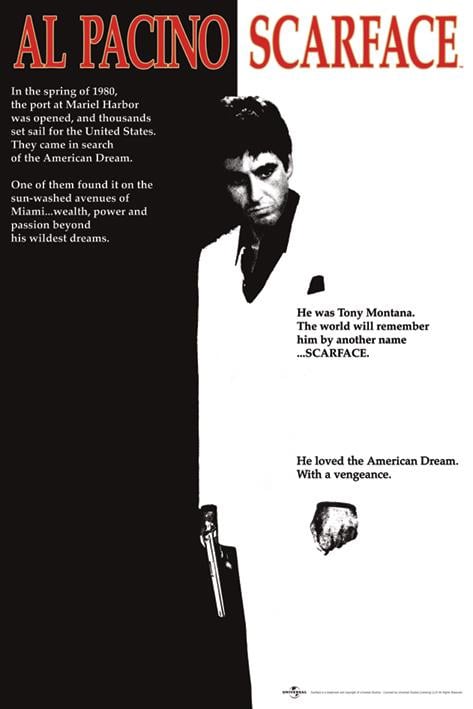 Постер плакат Лицо Со Шрамом/Scarface One-Sheet 61x91,5 см