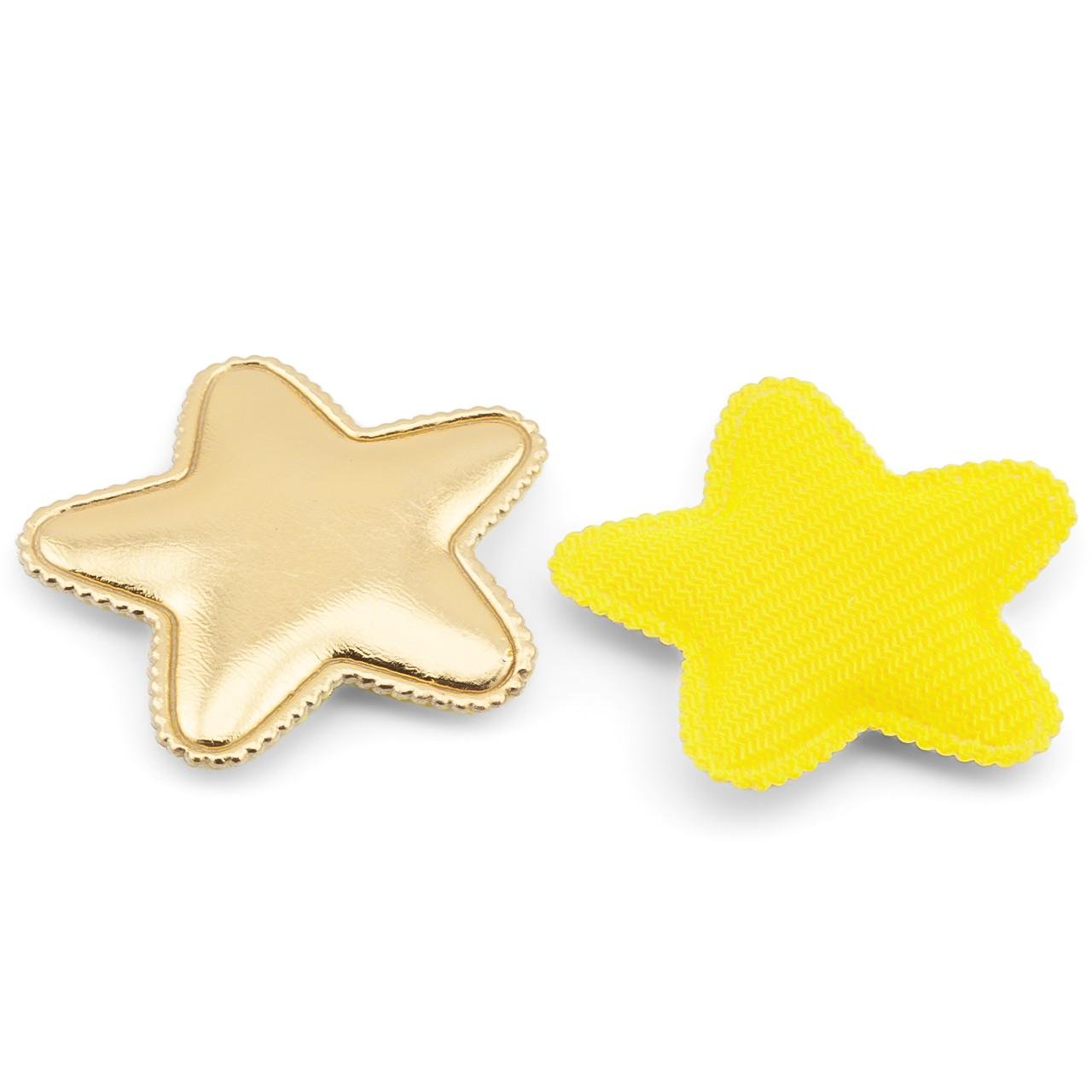 Аплікація пришивна Зірка з екошкіри 4,4х4,1 см 2 шт. Золотистий (АН4441з49)