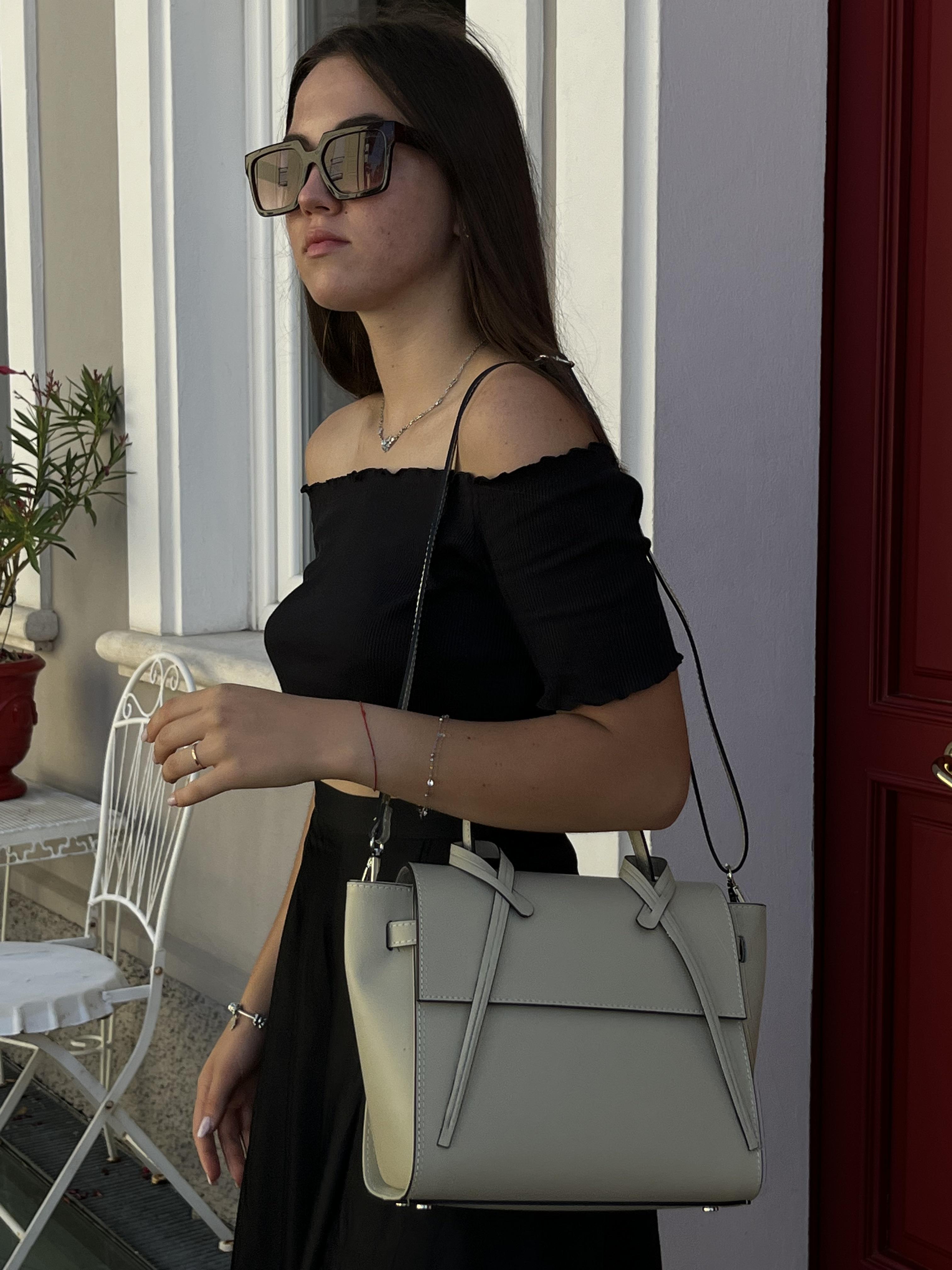 Сумка жіноча з натуральної шкіри Бежевий (IT-1008-2) - фото 5 Сумка жіноча з натуральної шкіри Бежевий (IT-1008-2) - фото 5