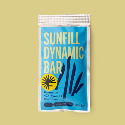Батончик Sunfill Спирулина и конопля без сахара и глютена 37 г