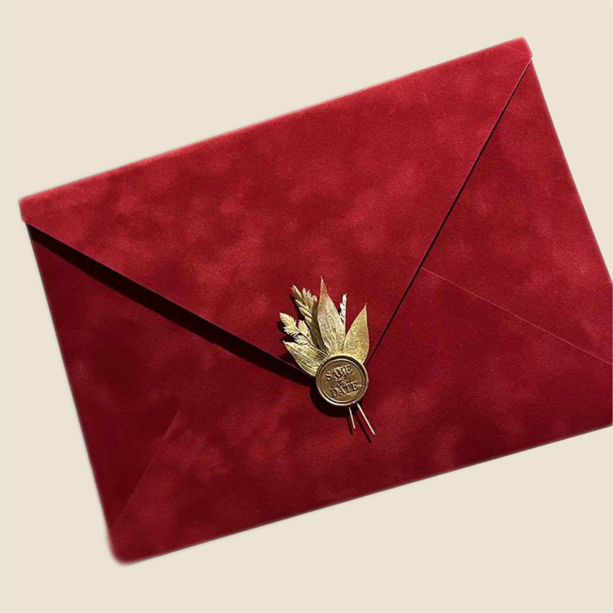 Конверт оксамитовий під А4 на магнітній застібці 21,5х30 см з печаткою Томатний (2552457724)