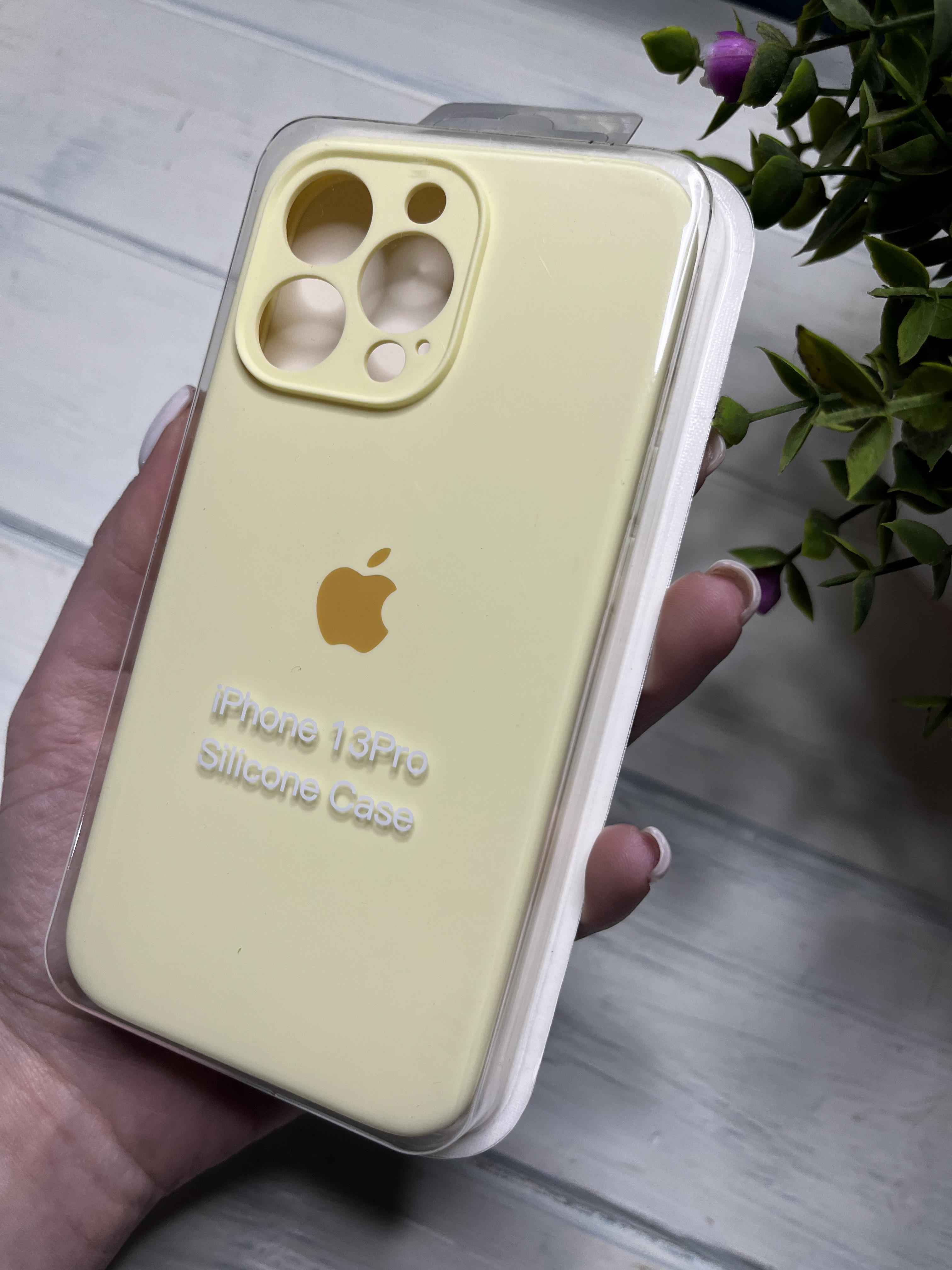 Чехол накладка на iPhone (Айфон) 13 Pro закрытый низ и закрытая камера silicone case full camera Apple