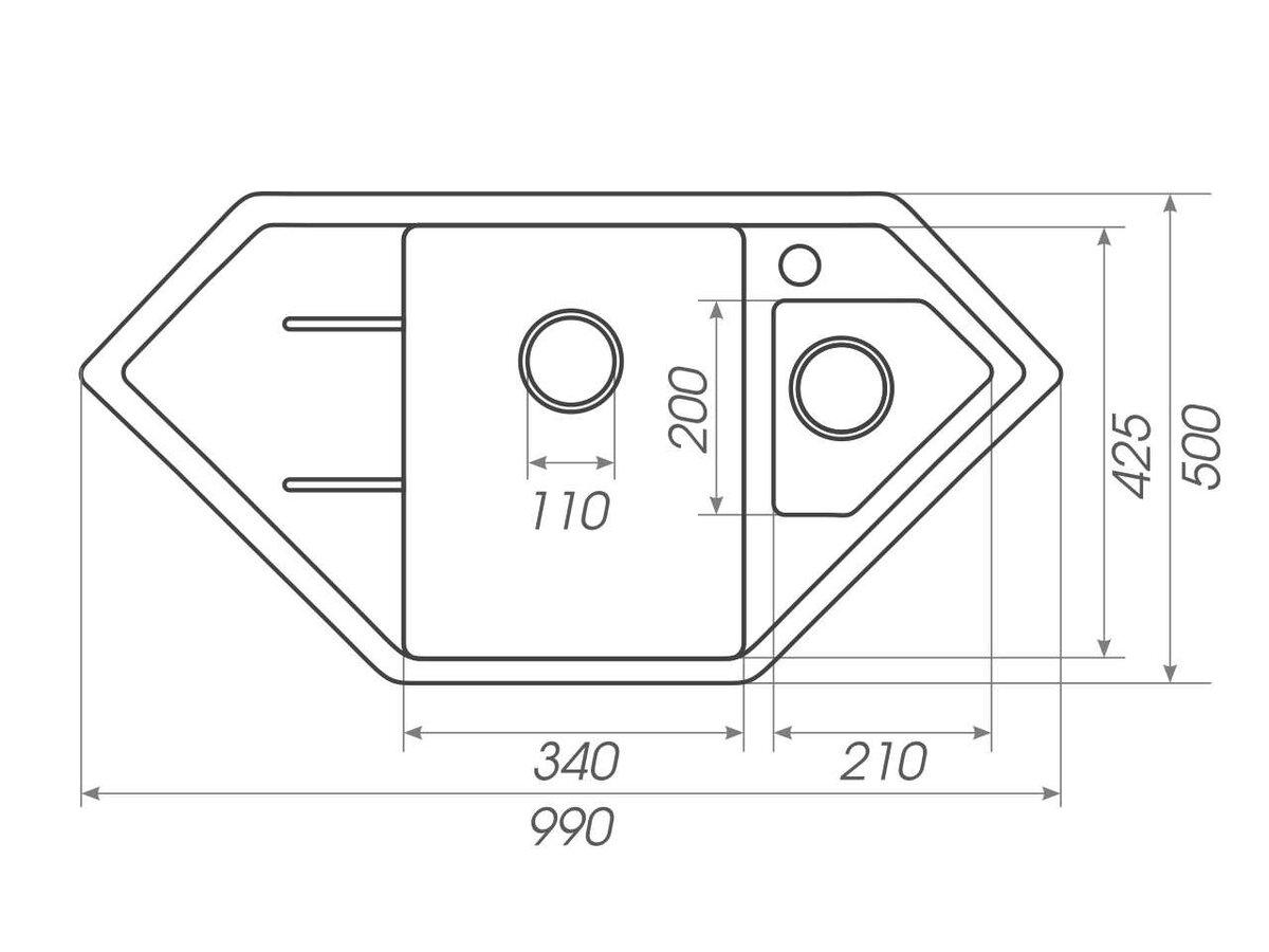 Мойка для кухни гранитная Platinum 9950 PANDORA Мокко матовый (9050-9) - фото 2 Мойка для кухни гранитная Platinum 9950 PANDORA Мокко матовый (9050-9) - фото 2