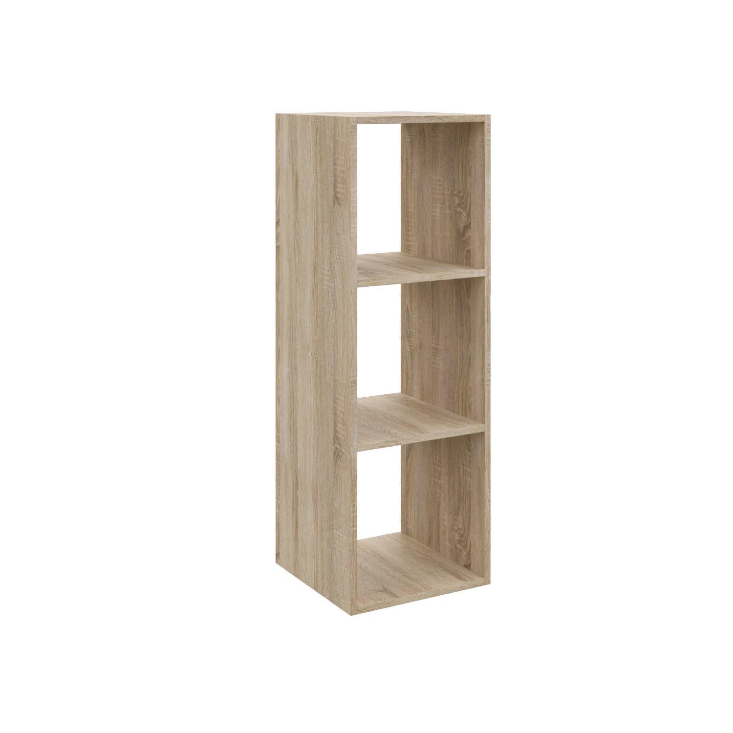 Стеллаж настенно-напольный модульный MEBLIBUD KUB 3 секции Дуб сонома (34380207)