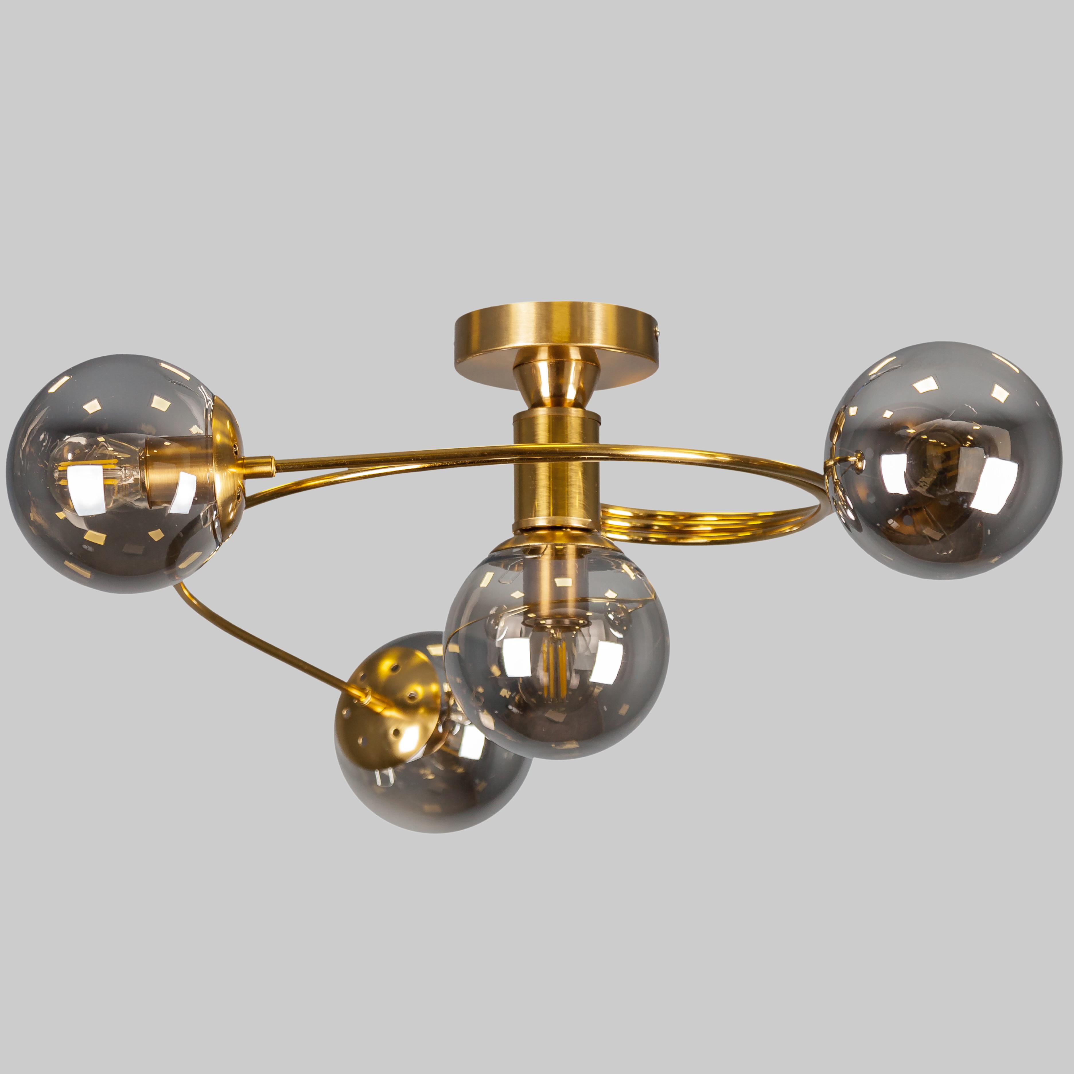 Люстра потолочная с шарами Бронзовый (61-LX04-4 BRZ+BK)