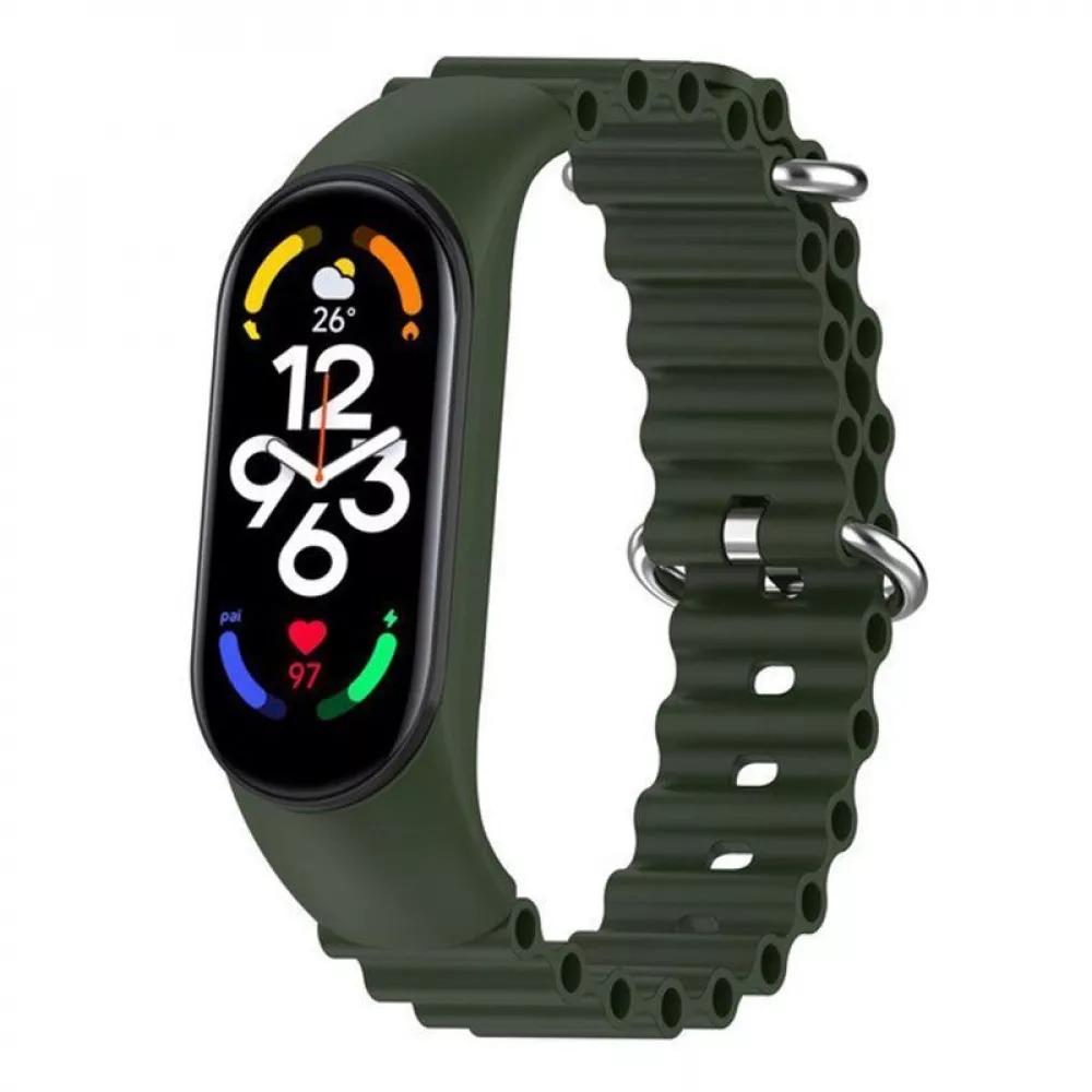 Ремешок силиконовый Ocean для фитнес-браслета PRC Mi Band 7 Green (13925461)