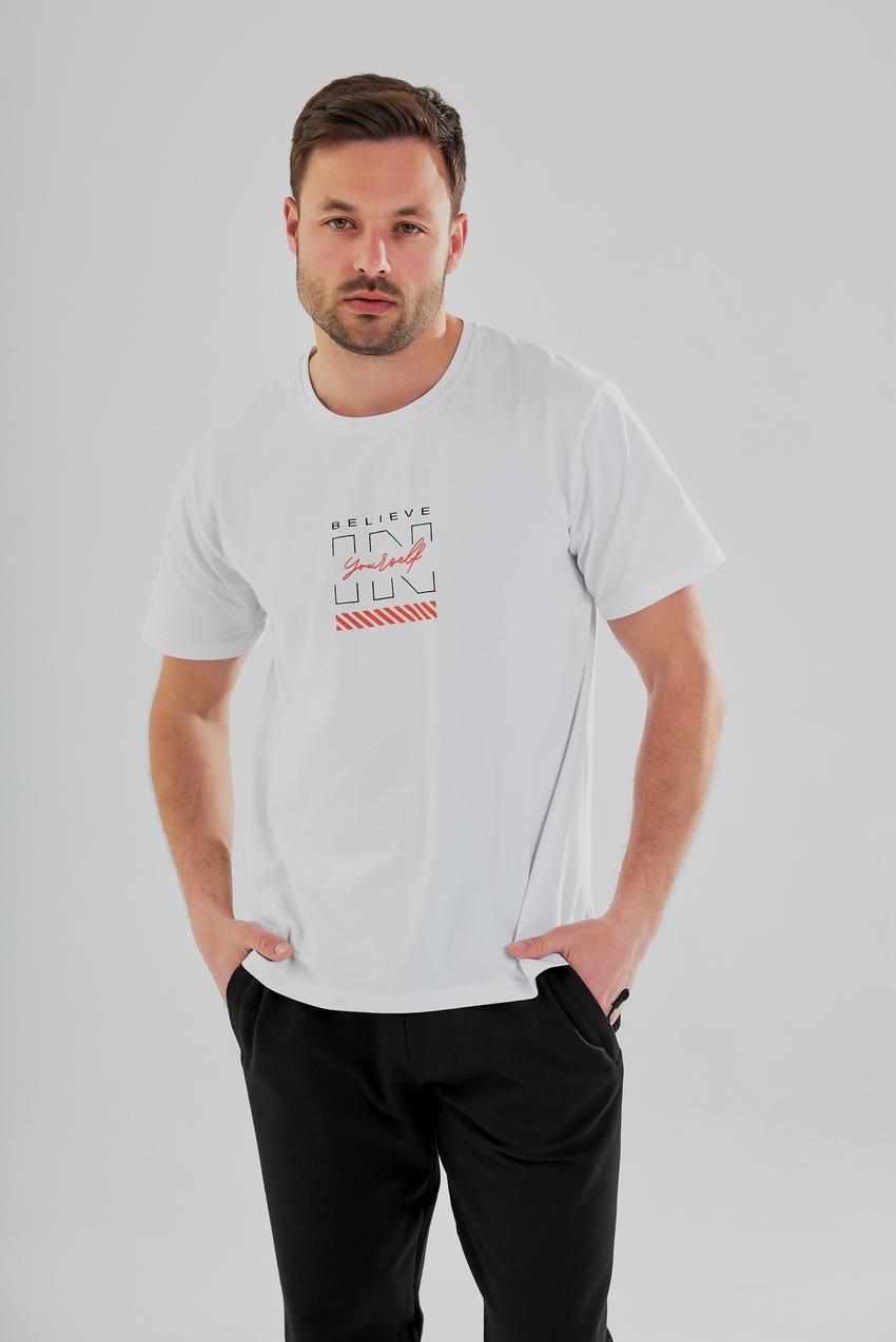 Футболка мужская с принтом Believe in yourself L Белый (М45.3)