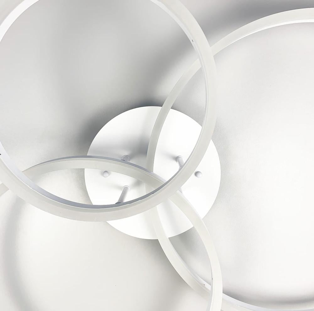 Люстра cтельова LED на 3 кільця Білий (A 8008/3 WT) - фото 4 Люстра cтельова LED на 3 кільця Білий (A 8008/3 WT) - фото 4