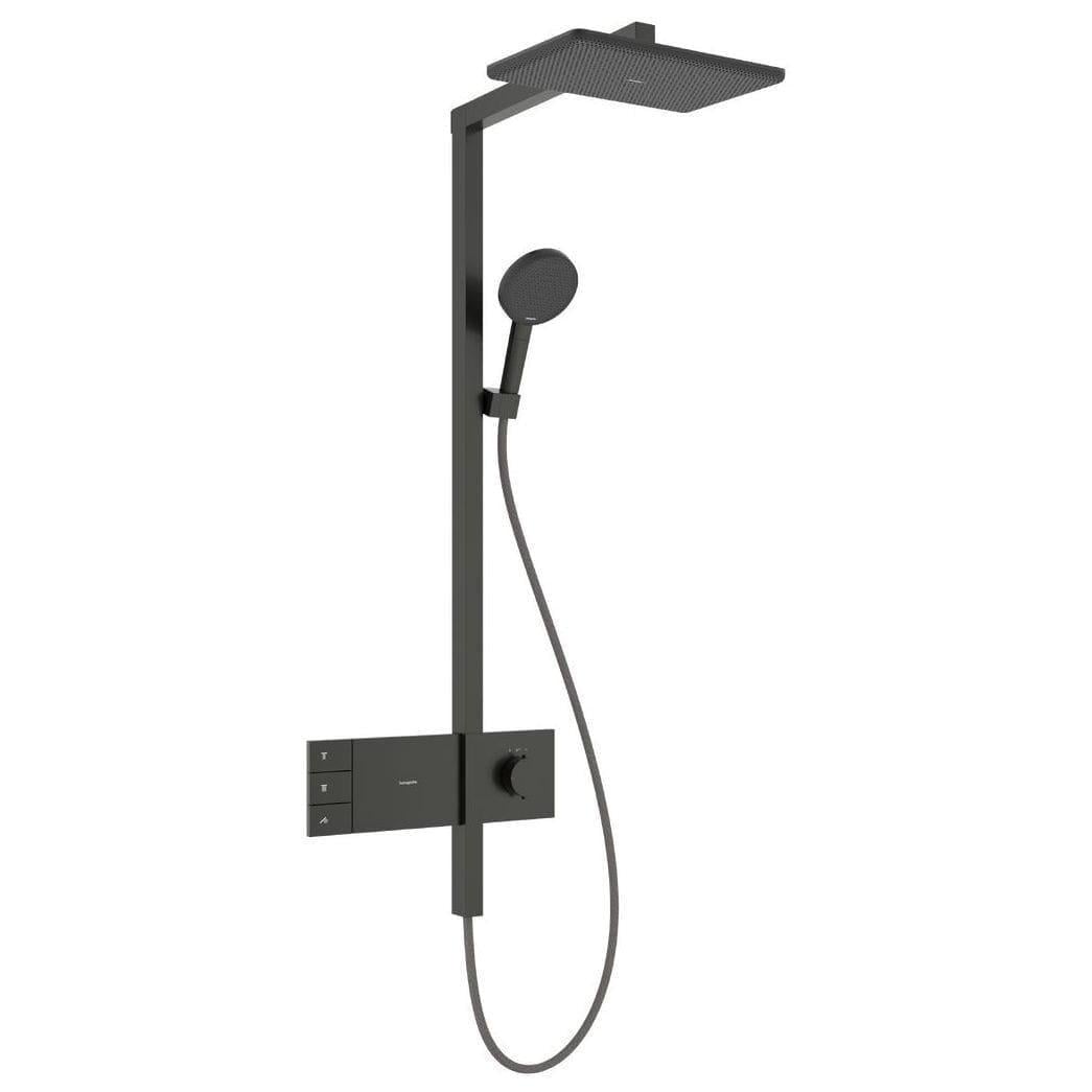 Душевая система Hansgrohe Raindance Alive Q 340/210 2jet EcoSmart ShowerSelect Comfort с термостатом металл Черный/Хром матовый (37520787)