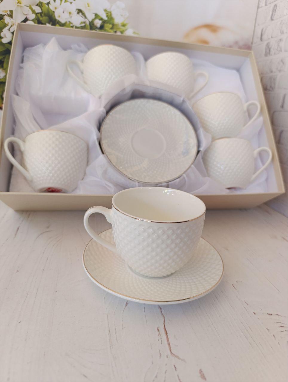 Сервиз чайный SNT фарфор 260 мл 12 предметов Белый (17161-00)