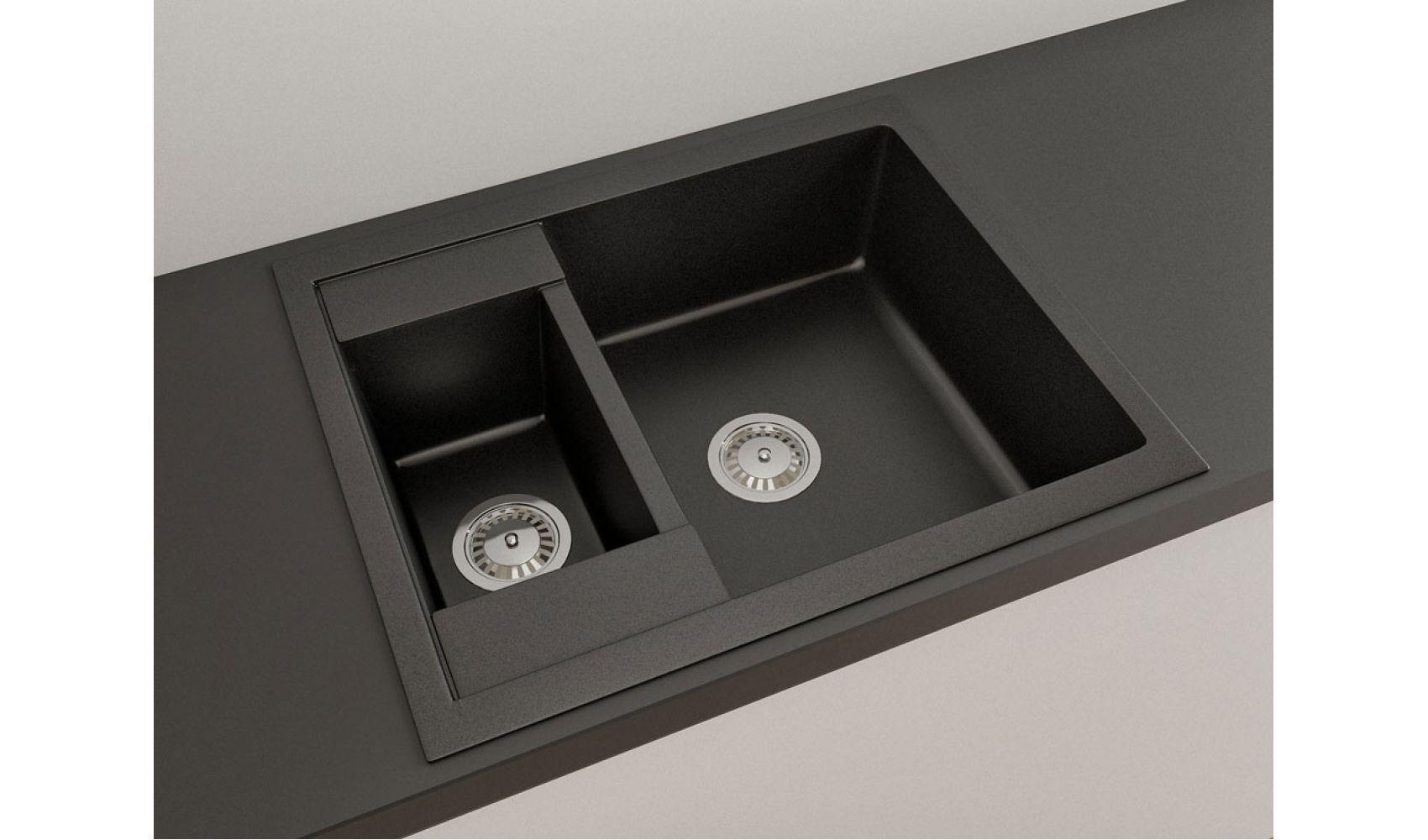 Кухонна мийка Lexona Omnia Compact гранітна з краном Чорний - фото 5