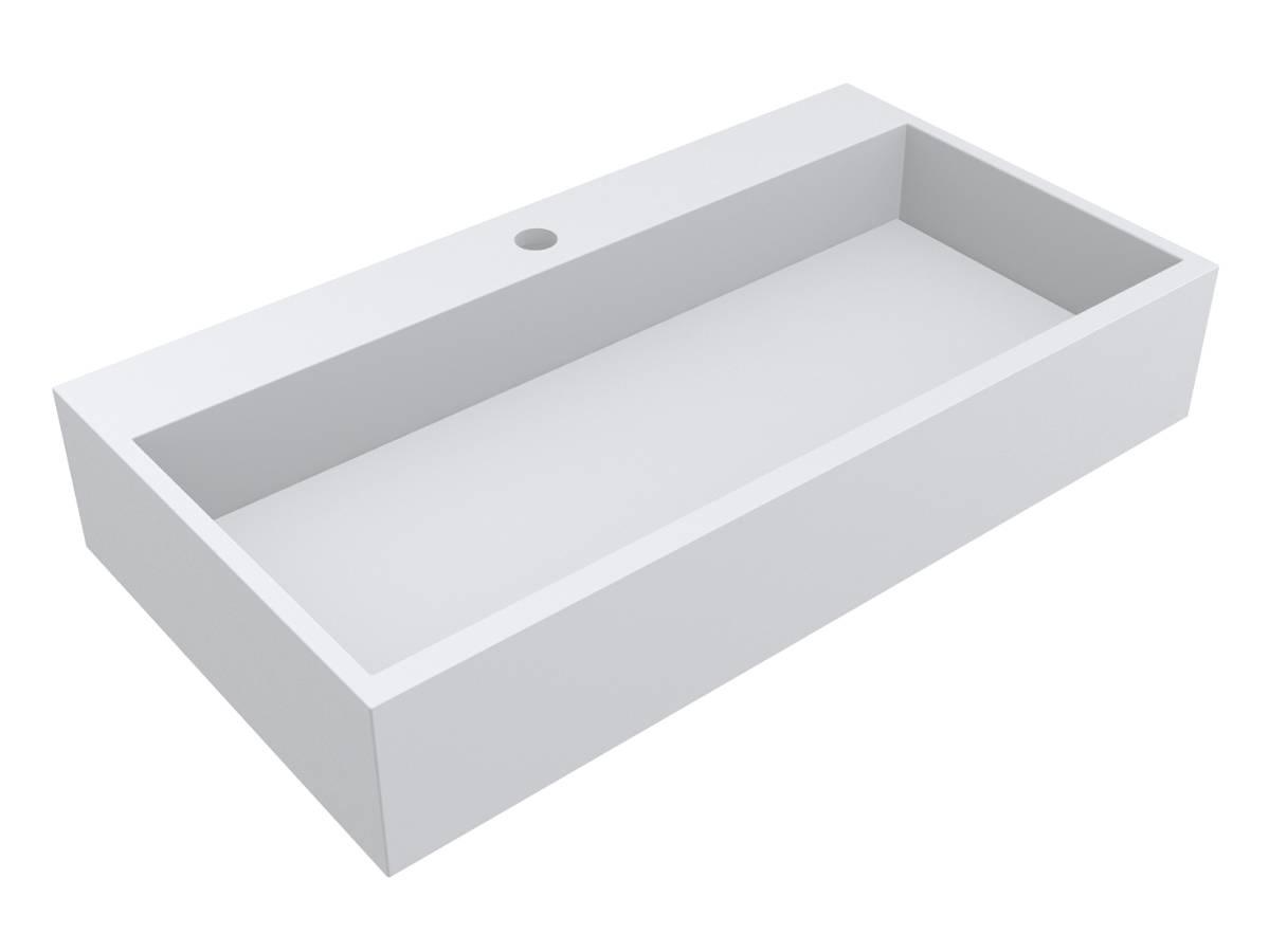 Умывальник Miraggio MARES 800 MIRASOFT с литого мрамора матовый Белый (84195)