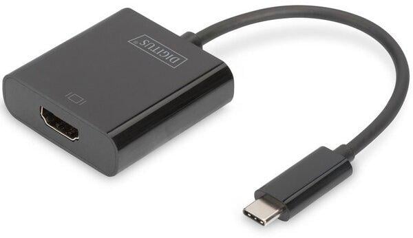 Адаптер Digitus USB-C HDMA UHD 4K M/F 0,15 м Чорний (ERC-DA-70852)