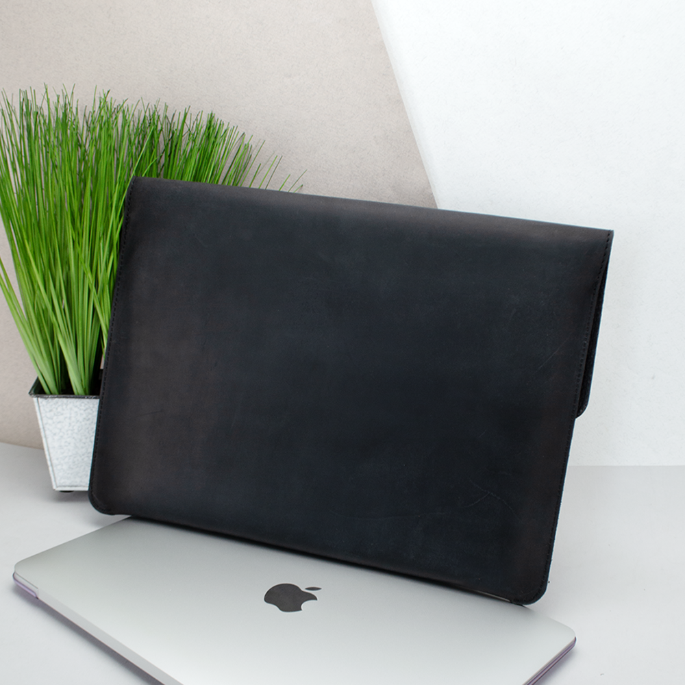 Чохол Handycover 801 для MacBook Air 13" шкіряний на магнітах Чорний крейзі (2251310067) - фото 2