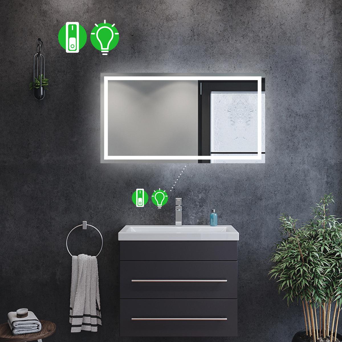 Зеркало с LED подсветкой Karnet с механическим включателем 80x70 см (karnetg45) - фото 2 Зеркало с LED подсветкой Karnet с механическим включателем 80x70 см (karnetg45) - фото 2