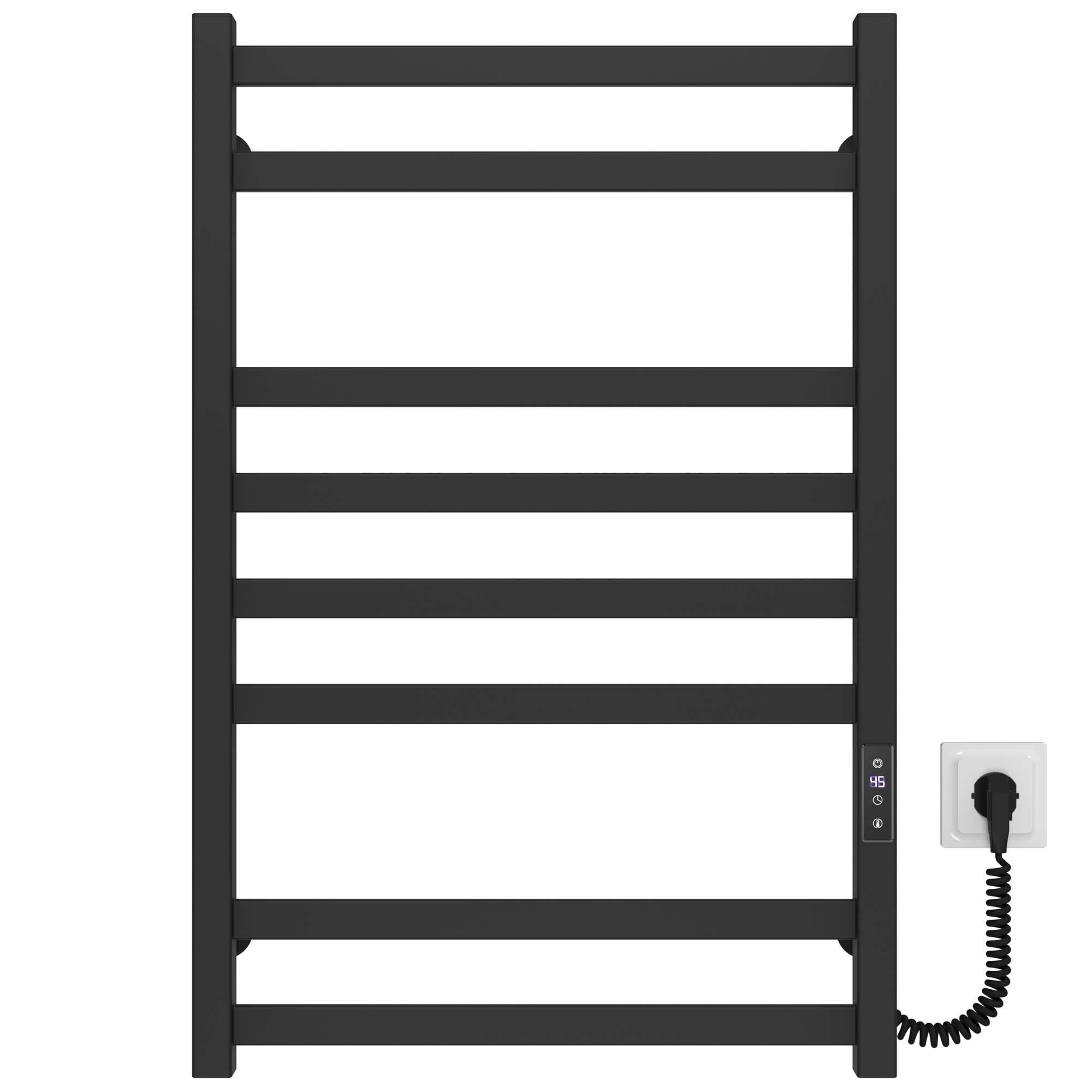 Полотенцесушитель электрический Deffi Avast П8 JD04 правое подключение крашеная сталь 500х800 см Черный (B.AV.80.50.8.EBR2)