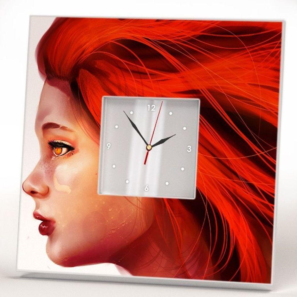Годинник Дівчина з рудим волоссям 260x260 мм (C00600)