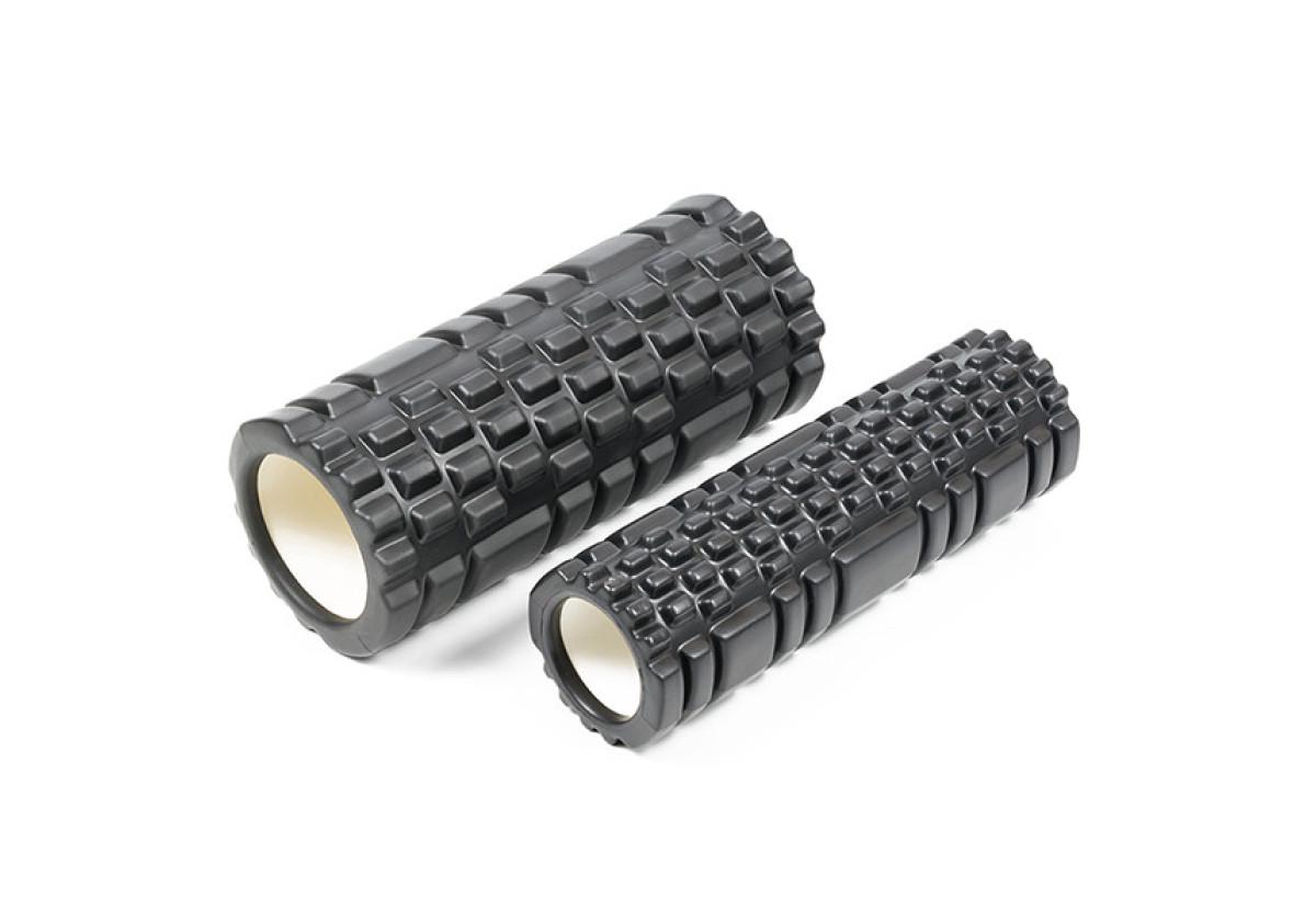 Массажный ролик EasyFit набор Grid Roller Double 33 см Черный (EF-7737s-4) - фото 2