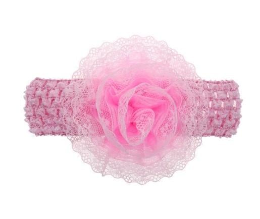 Пов'язка з квіткою дитяча на голову One size Рожевий (064356/1)
