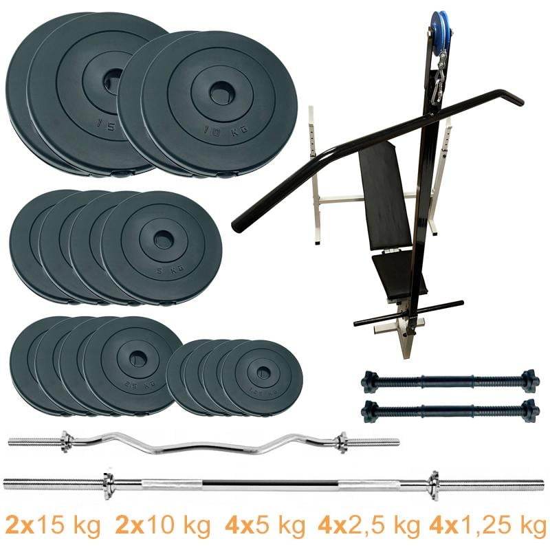 Скамейка для жима с набором штанг и гантелей Newt ProGym Scott Plus Set 100 кг (NE-SKM-PL-ST-100) - фото 8