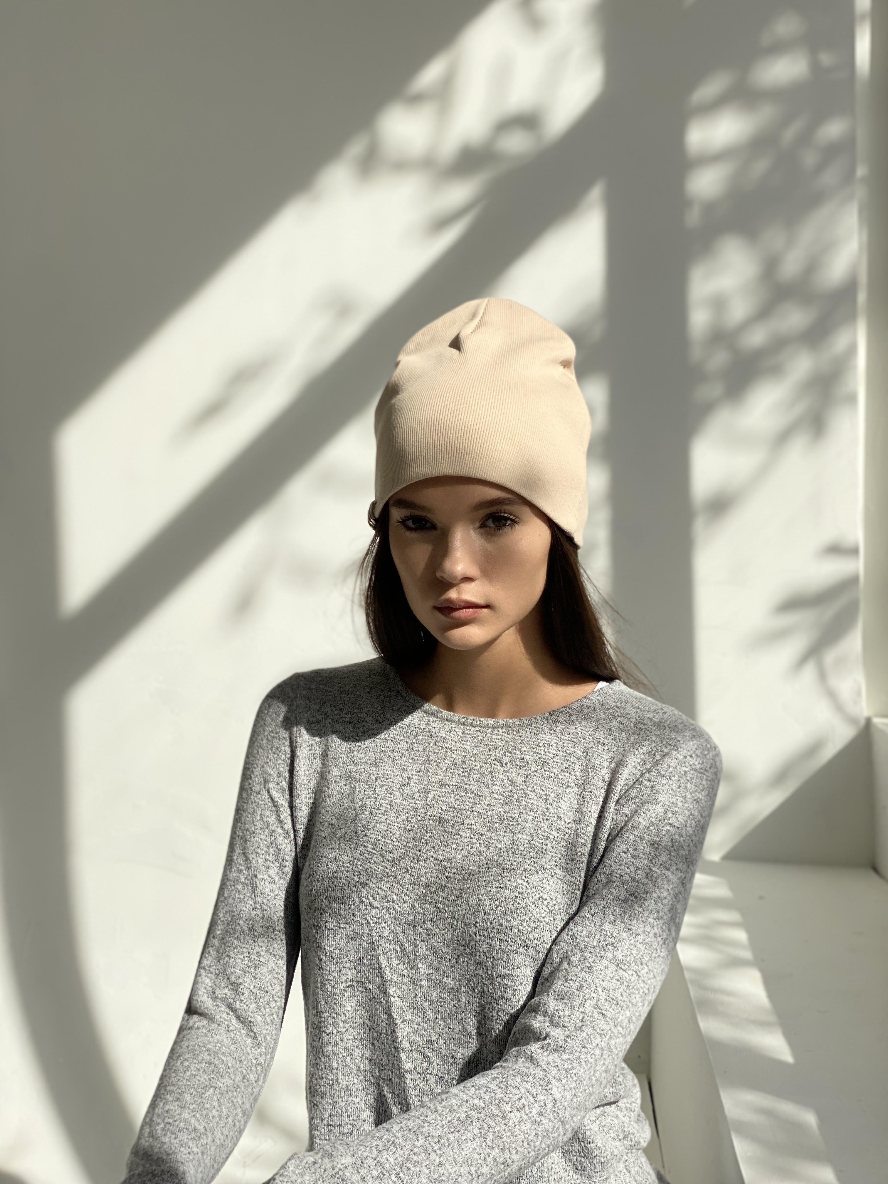 Шапка в рубчик D.Hats Бежевый