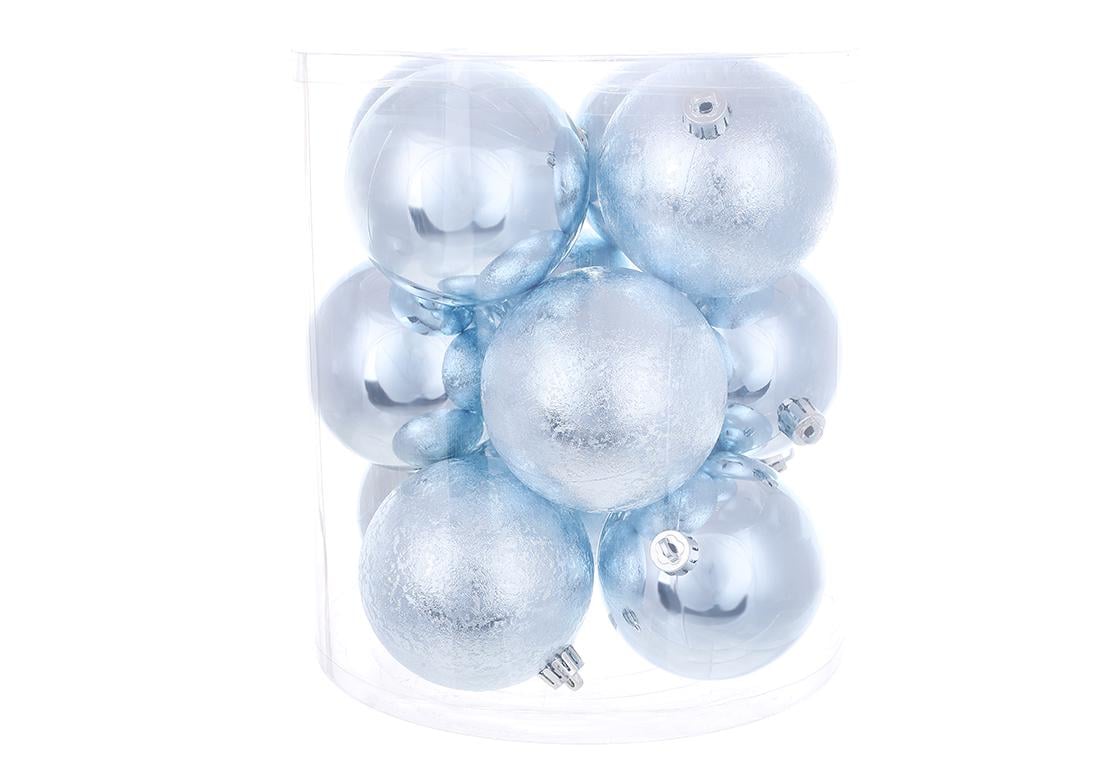 Набор елочных шаров 12 шт. Голубой (47/149)