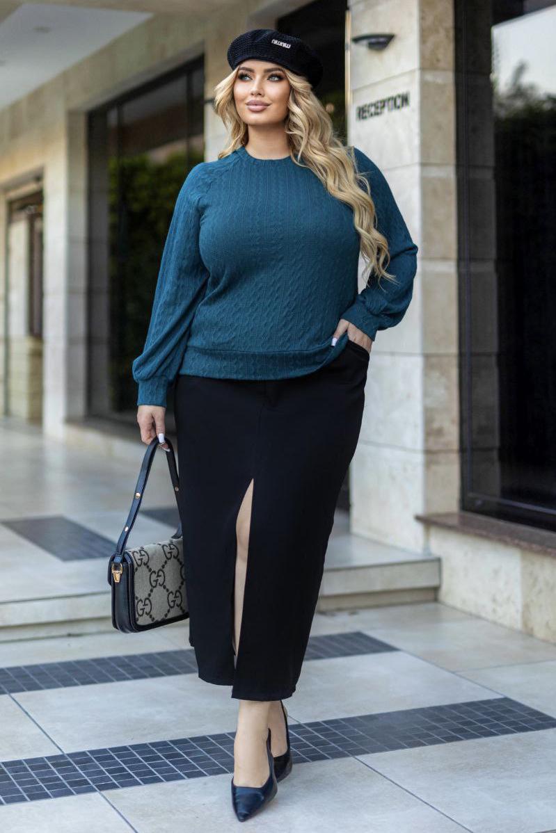 Светр жіночий 3XL-4XL Смарагдовий (192522) - фото 4