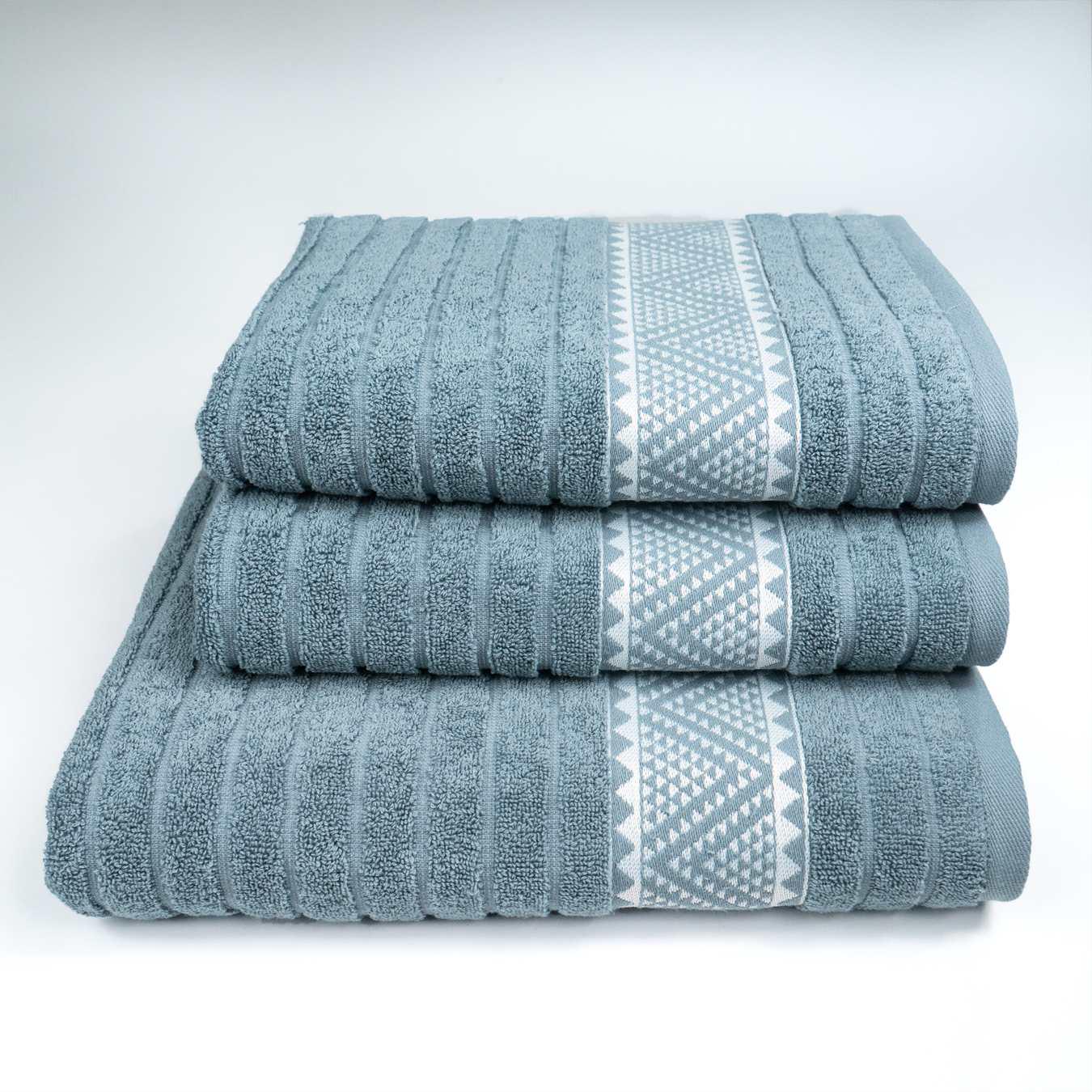 Комплект махровых полотенец GM Textile Зипп 3 шт. Светло-серый (500-k-zipp-lgrey)