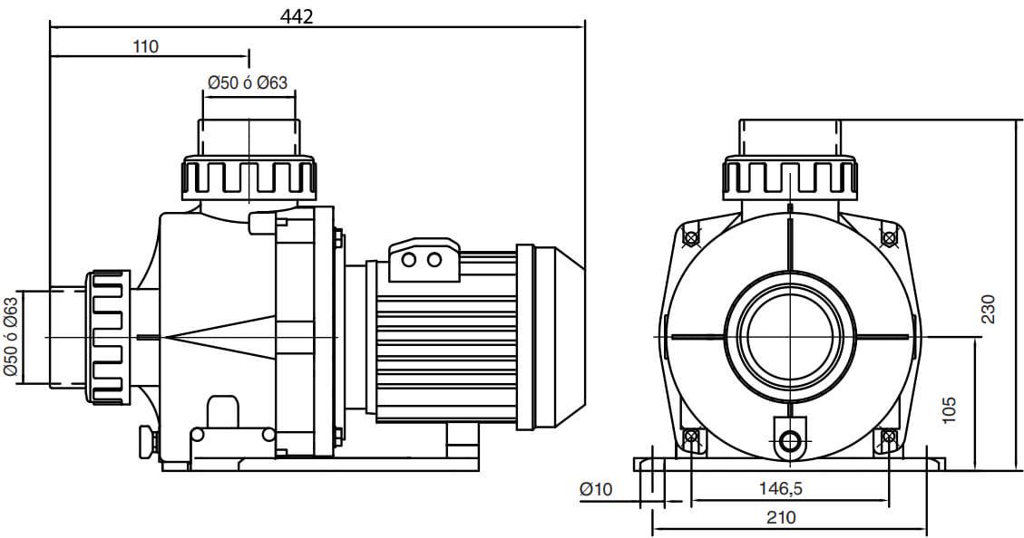 Насос для бассейна Kripsol KNG200 3F 26,2 м3/час 1,92 кВт 380 В (10007) - фото 10