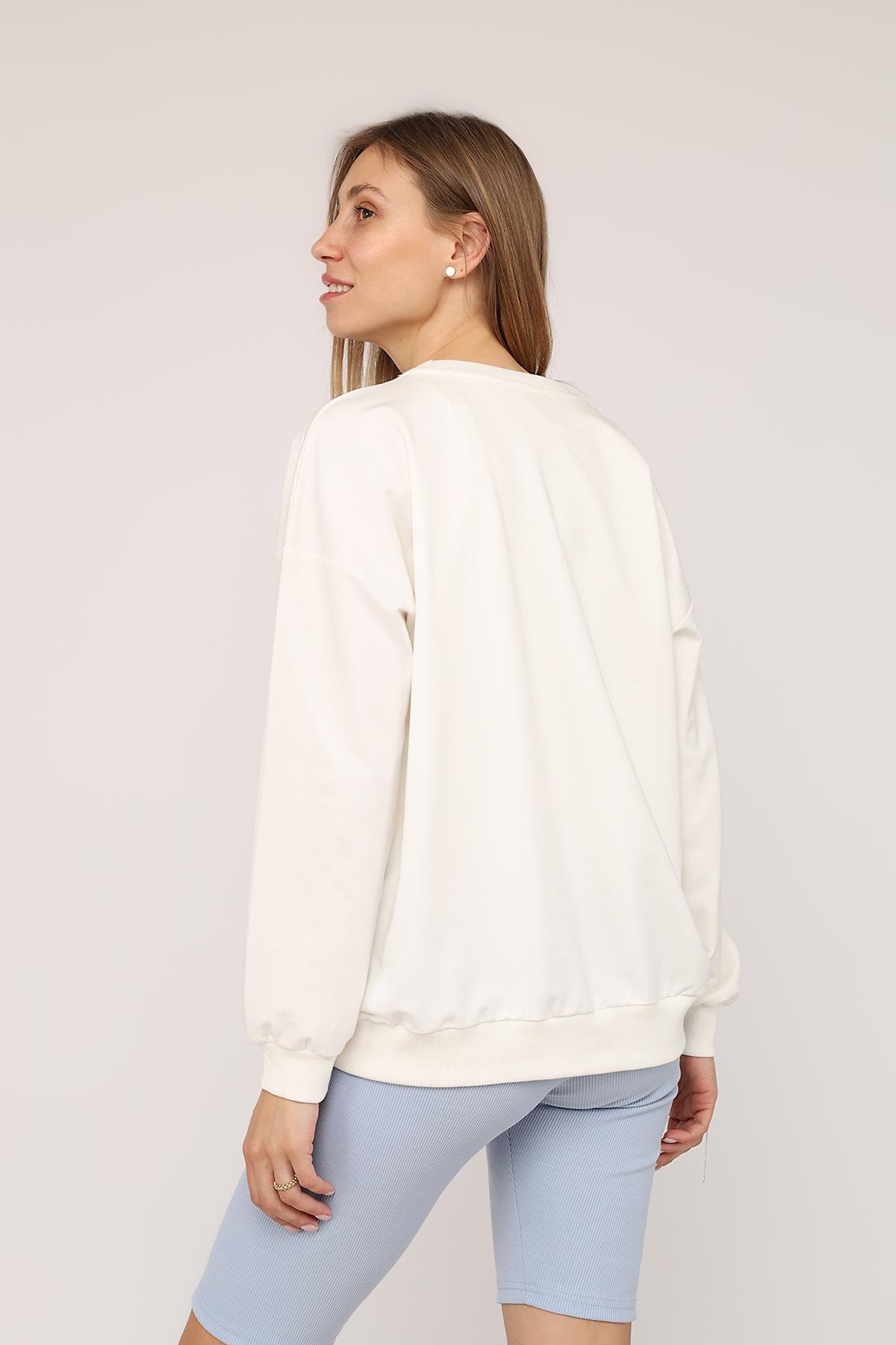 Свитшот женский ЦБ-00274618 р. 46 Белый (SKT001059049) - фото 4 Свитшот женский ЦБ-00274618 р. 46 Белый (SKT001059049) - фото 4