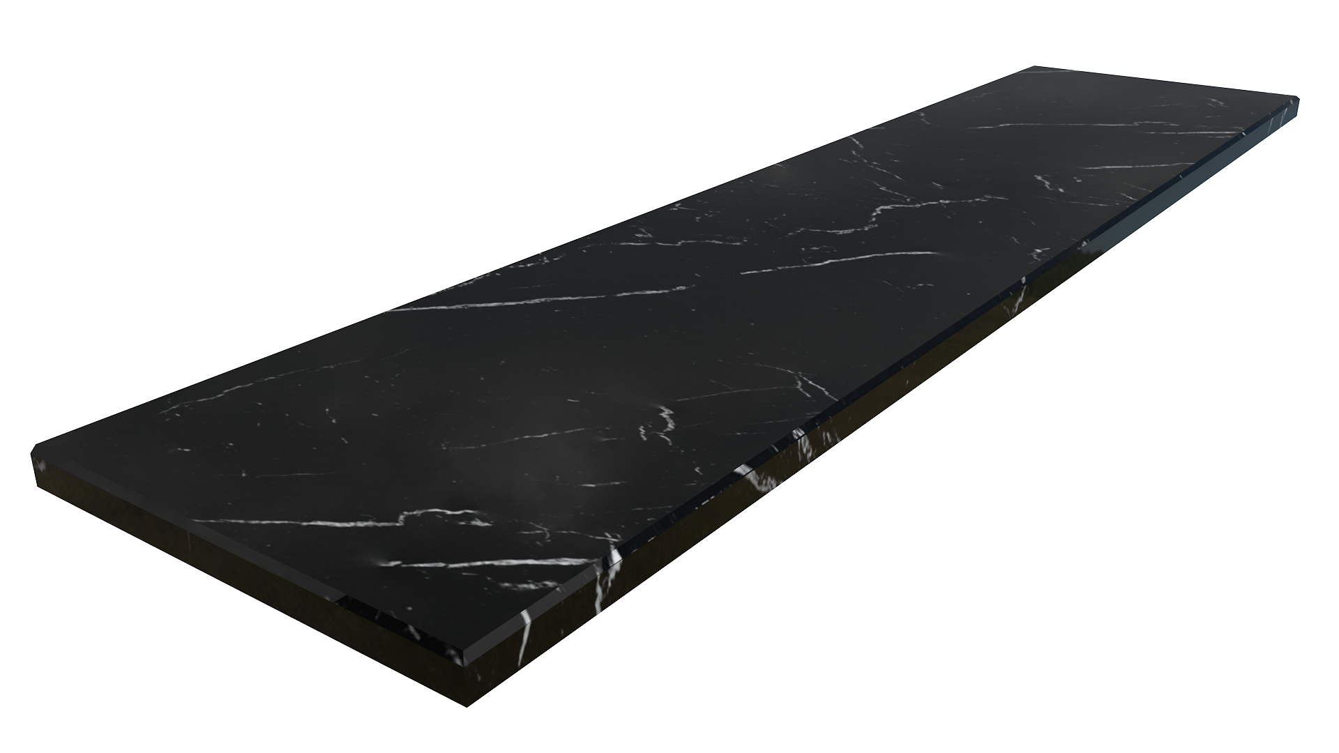 Подоконник Nero Marquina мрамор 150х35х3 см Черный - фото 2