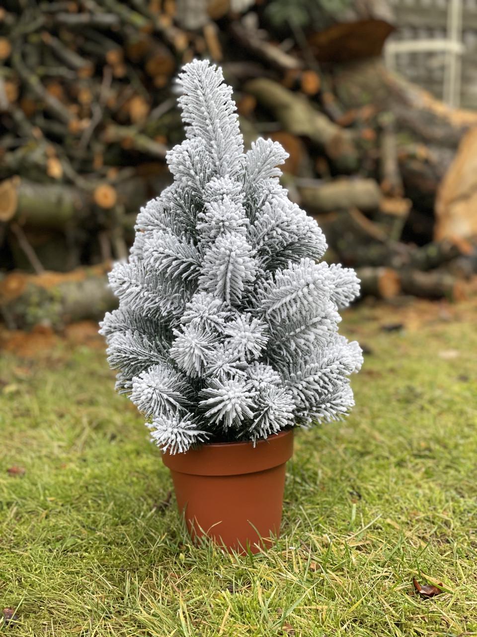 Елка литая SGH Premium в горшке заснеженная 50 см