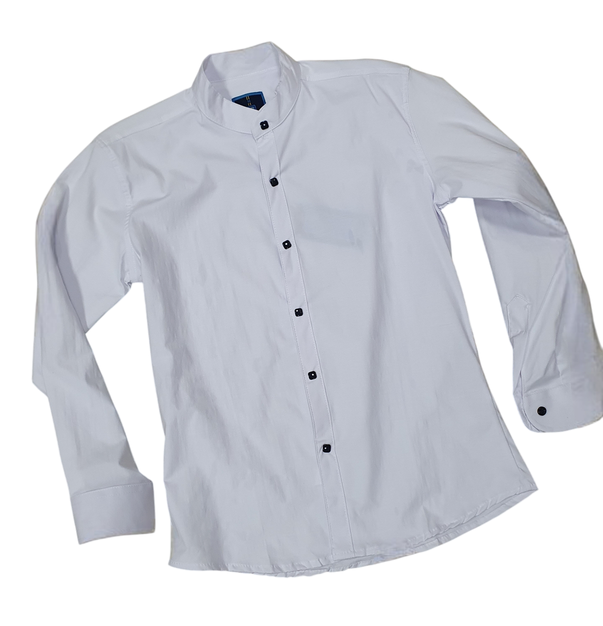 Рубашка на мальчика Alwal с квадратными пуговицами с длинным рукавом 7 лет 122 см Белый (21149828)