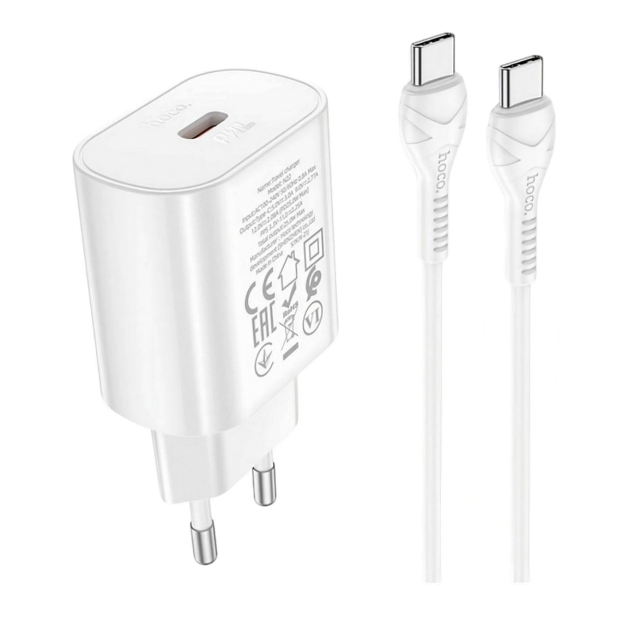 Зарядное устройство сетевое Hoco N22 Jetta PD25W Type-C to Type-C White (28492252)
