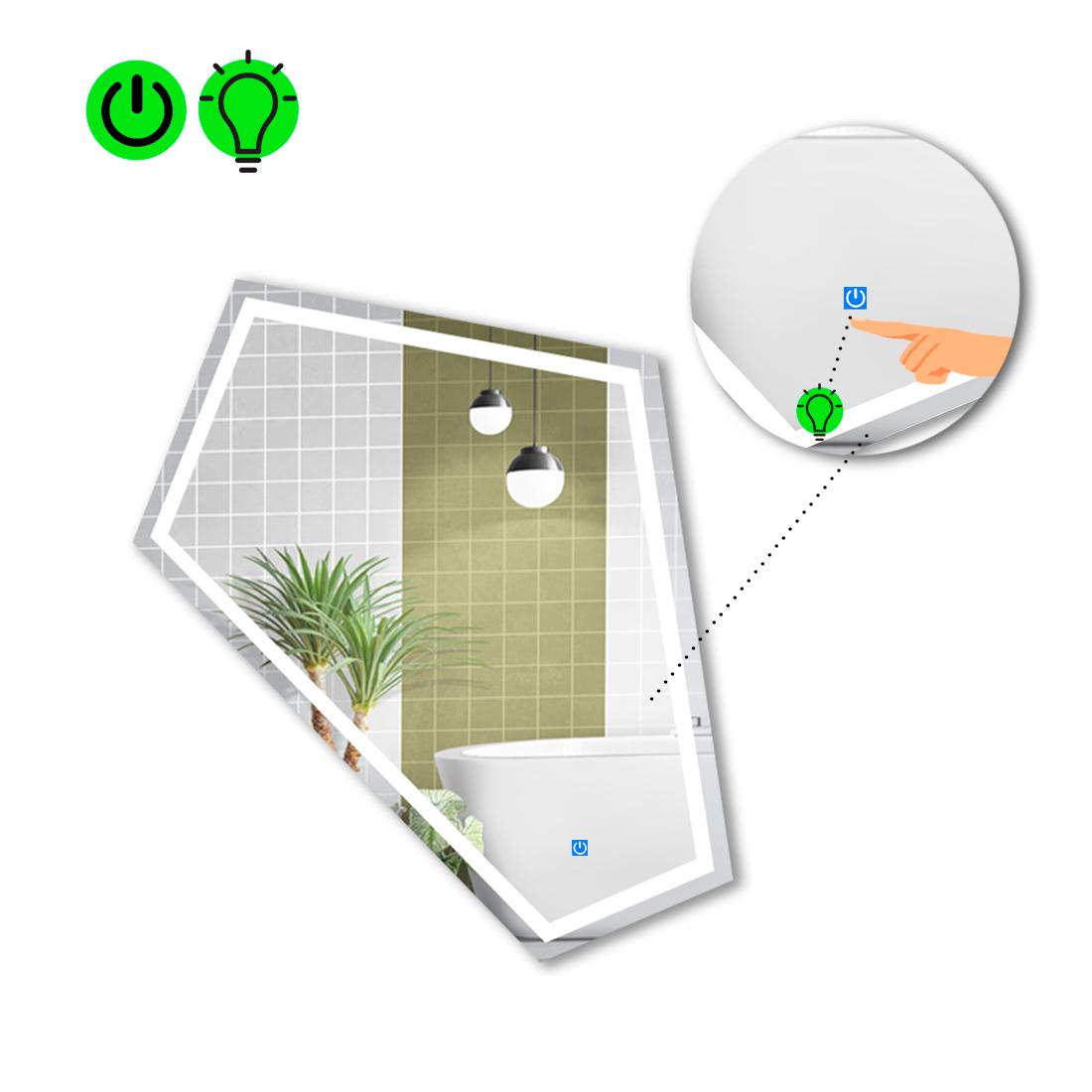 Зеркало с LED подсветкой Modulo 1 с сенсорной кнопкой управления 140x110 см