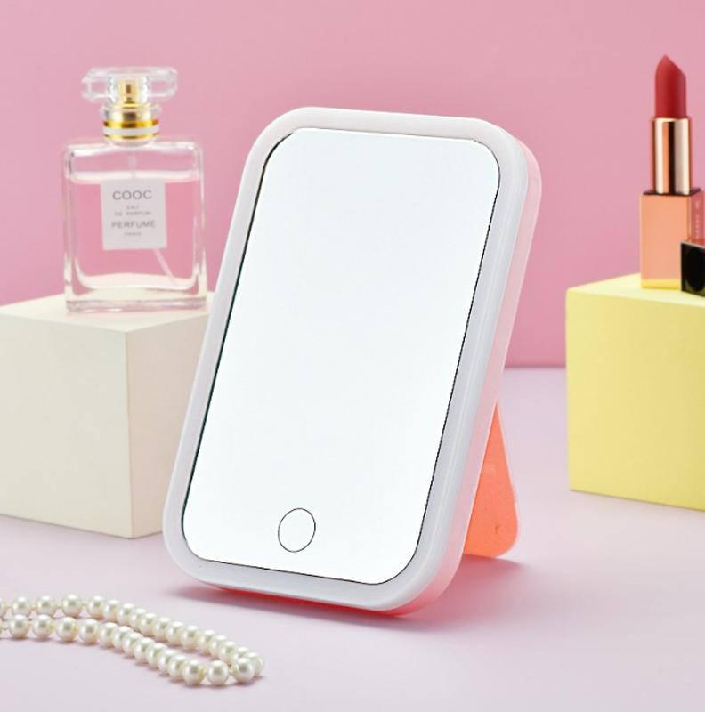 Косметическое зеркало для макияжа USB с LED подсветкой JG 002 Розовый (2e805afc) - фото 2 Косметическое зеркало для макияжа USB с LED подсветкой JG 002 Розовый (2e805afc) - фото 2