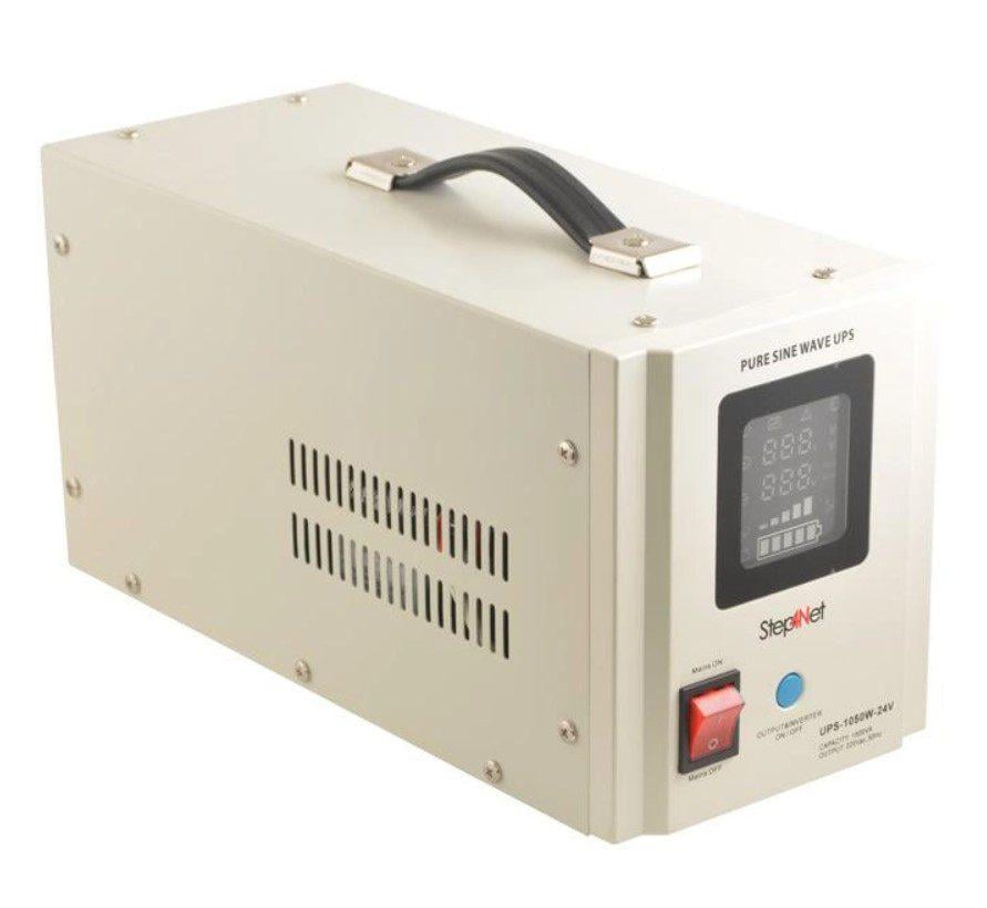 Джерело безперебійного живлення Step4Net UP-1500VA із правильною синусоїдою 1050 Вт LCD 24V під зовнішній АКБ заряд 15A (58344)