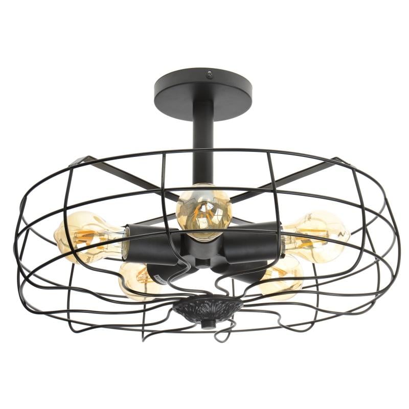 Люстра потолочная лофт Вентилятор Brille BL-332C/5 E27 BK