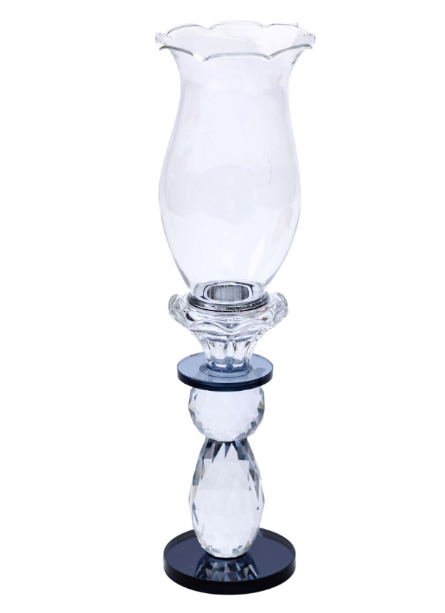 Подсвечник декоративный Fantasy стеклянный 29 см Прозрачный/Черный - фото 2