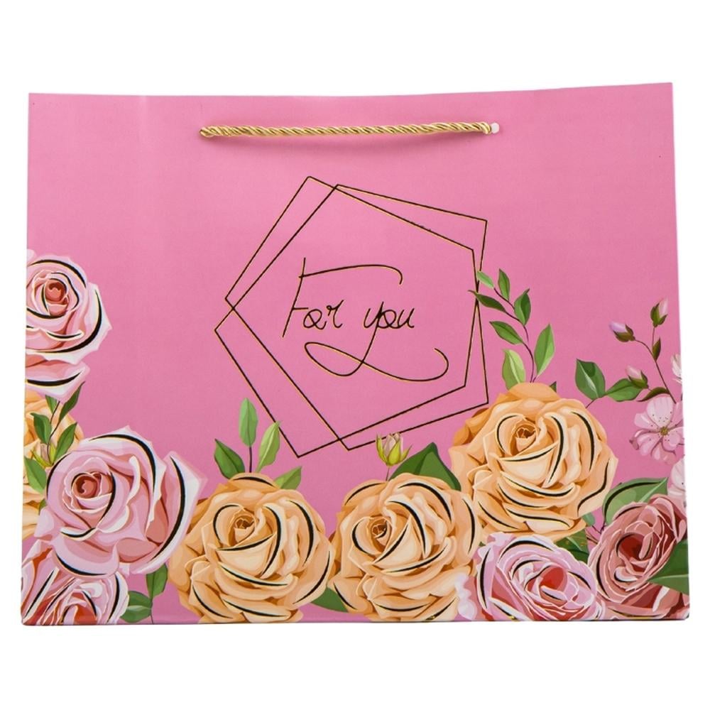 Набор подарочных пакетов Elisey Цветочная роскошь 38х32 см 4 шт. Розовый (9069-016)