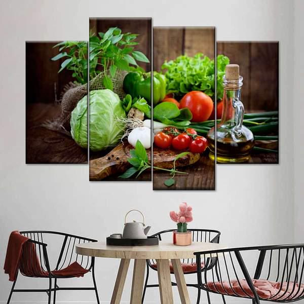 Модульная картина KIL Art Овощные лакомства из четырех частей 129x90 см (M4_L_191)