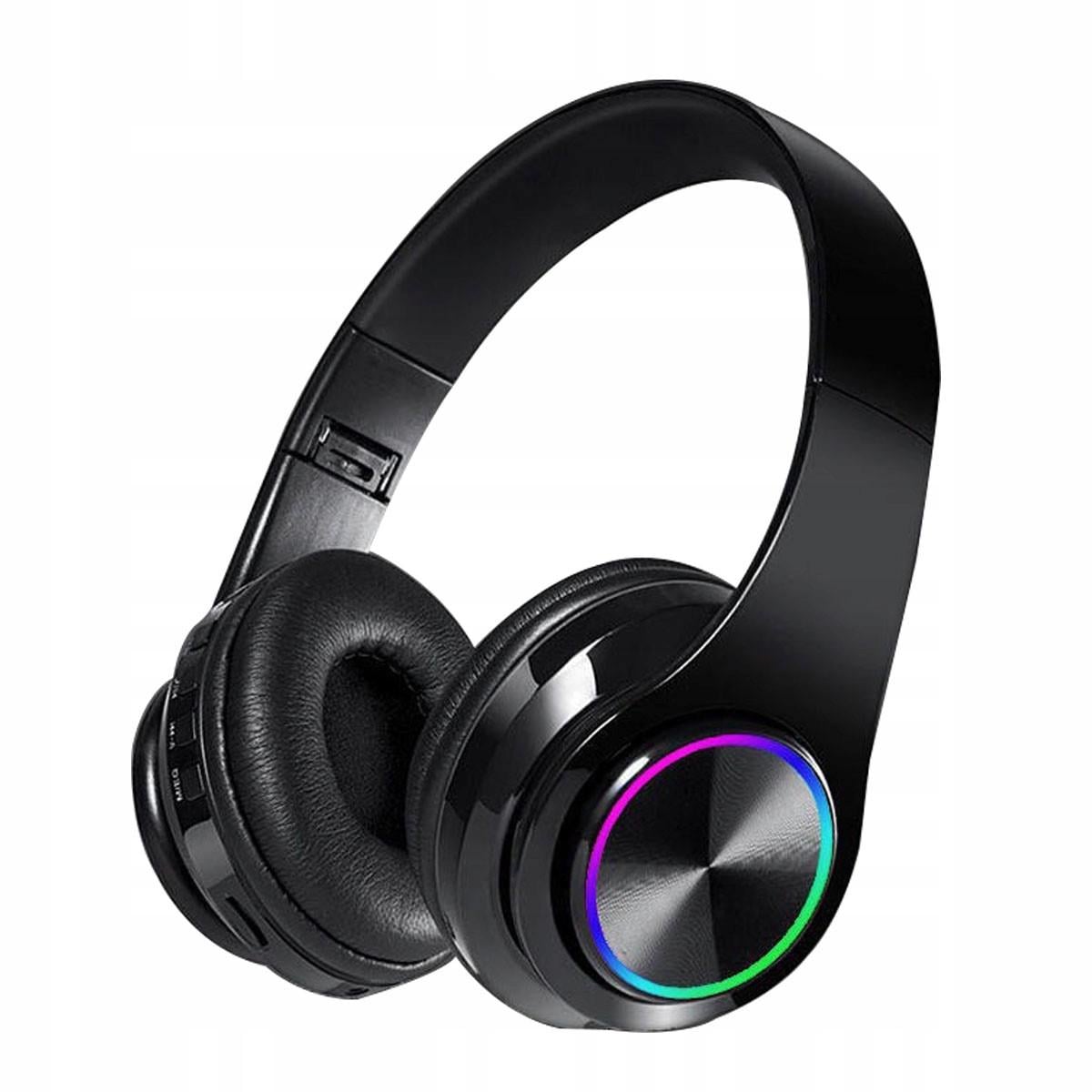 Наушники Bluetooth беспроводные B39 со светодиодными вставками Черный