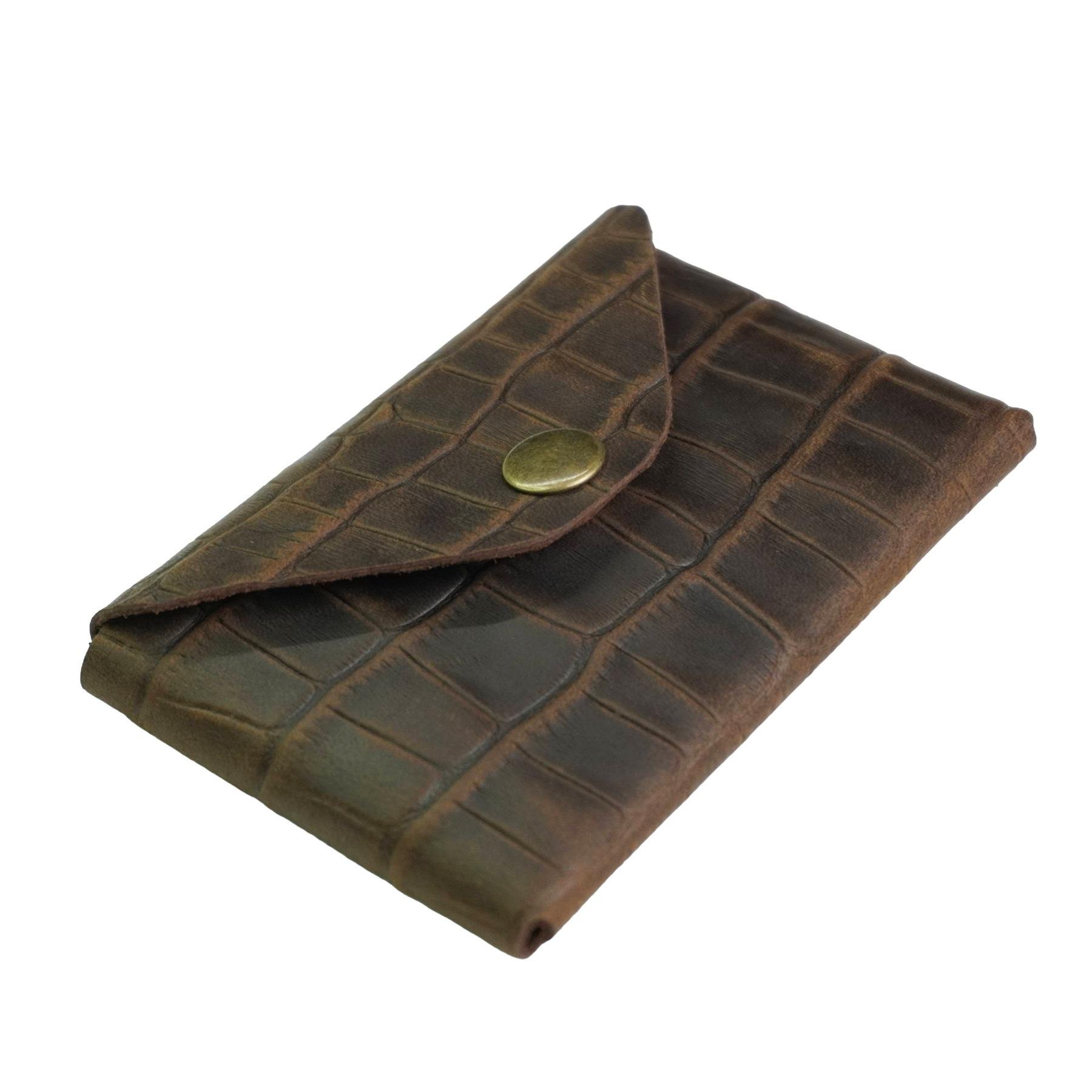Гаманець шкіряний Крокодил Mini-01 Шоколад - фото 4 Гаманець шкіряний Крокодил Mini-01 Шоколад - фото 4