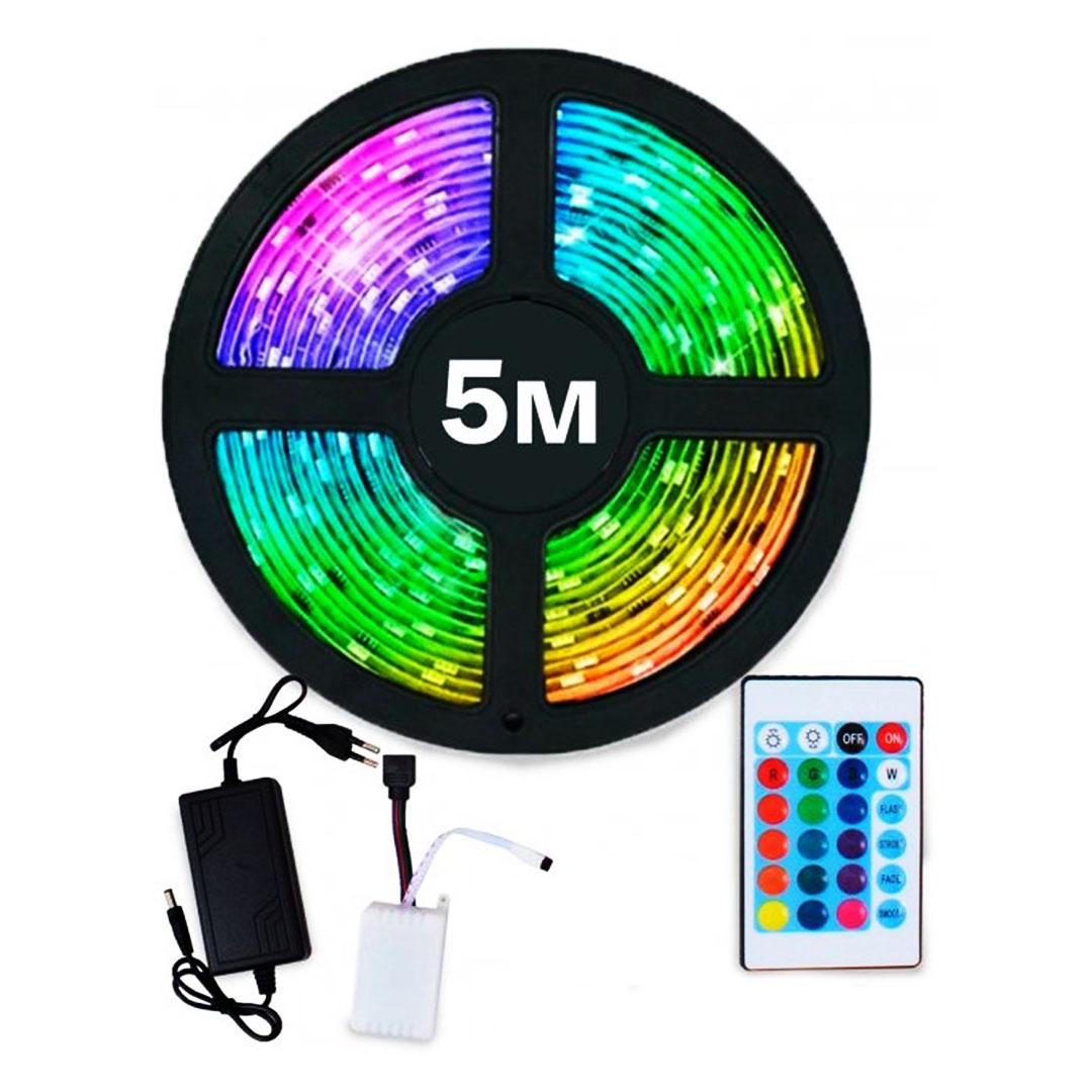 Стрічка світлодіодна UKC 5050 12 V RGB 16 режимів з пультом управління та блоком від розетки 5 м Різнокольоровий (50502U) - фото 2 Стрічка світлодіодна UKC 5050 12 V RGB 16 режимів з пультом управління та блоком від розетки 5 м Різнокольоровий (50502U) - фото 2