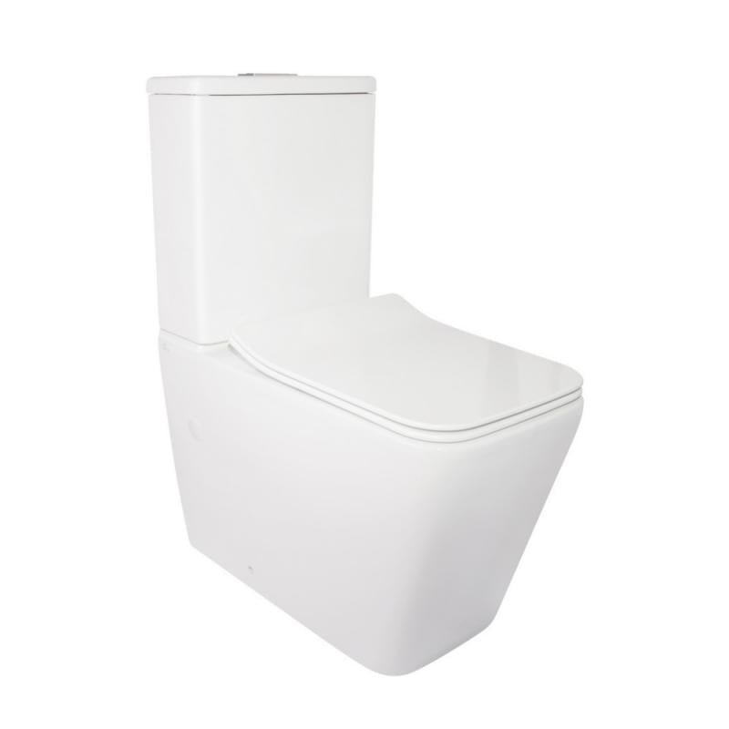 Унитаз-компакт Qtap Crow безободковый с сиденьем Soft-close QT05222170W - фото 1