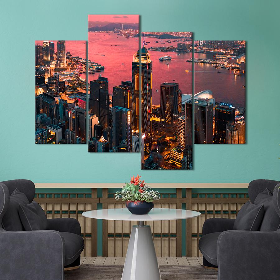 Картина міста Яскраві вогні мегаполісу 89x56 см (A619-4)