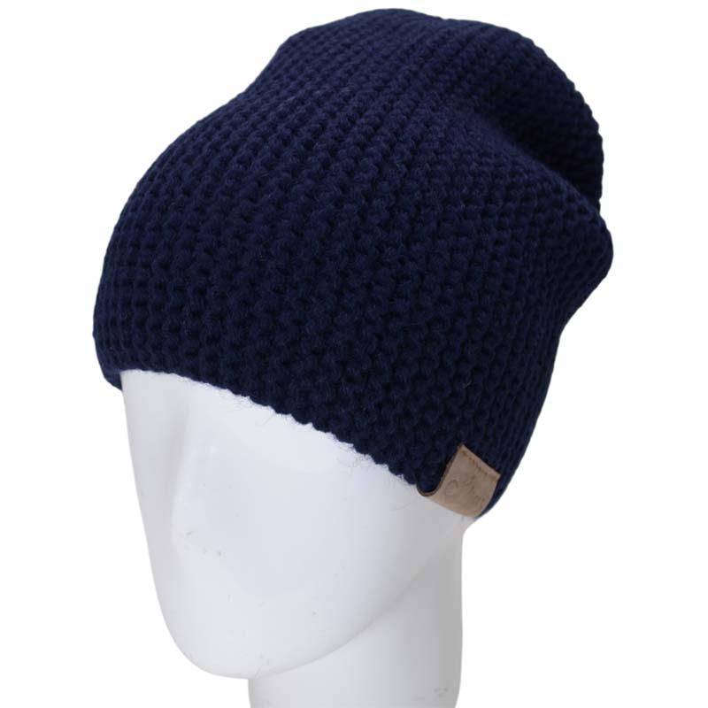Шапка Lirus Тедди одинарная удлиненная шерстяная One size Синий (56651)